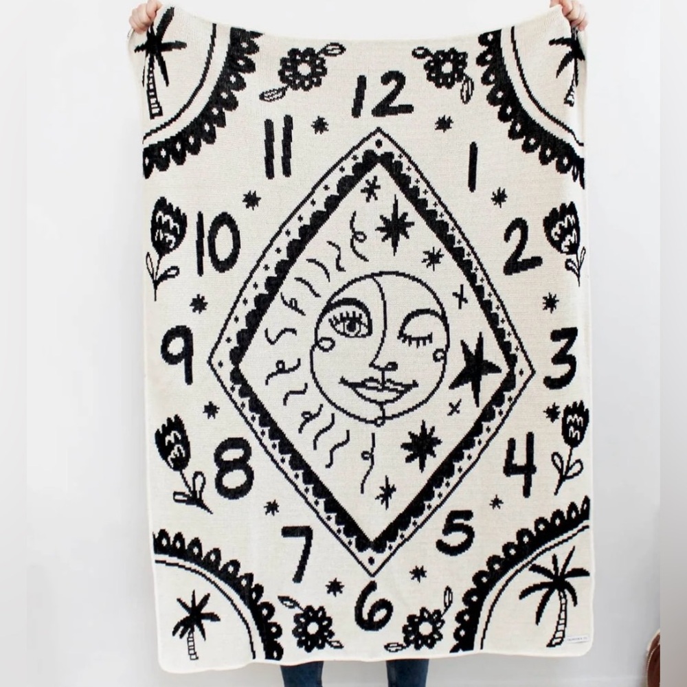 Calhoun & Co.  Counting Sun and Moon knit blanket.  New/Unused.